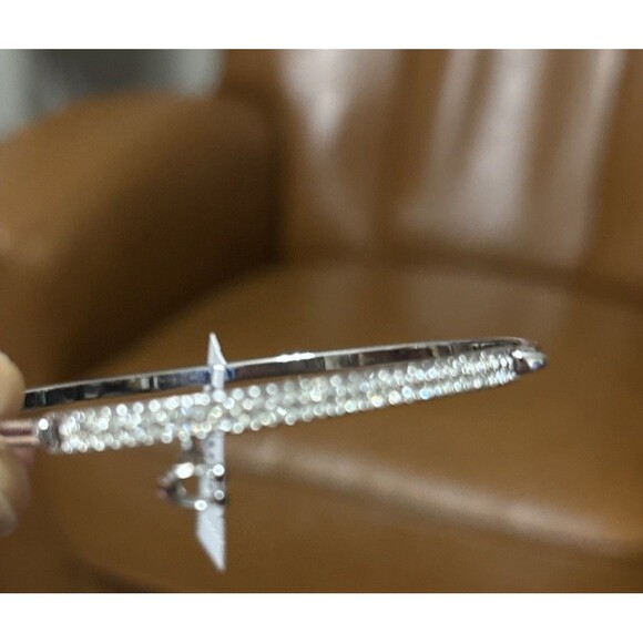 *COACH* SIGNATURE “C” PAVE BAR HINGED BANGLE BRACELET - (91429) - Silver - BNWT - Picture 2 of 6